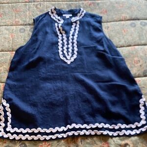 Charter Club Navy Dress with White Accents